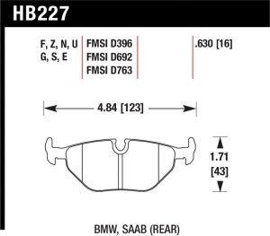 BMW M3 Brake Pad Sets - Rear - Hawk Performance - DTC-70 - `96-`02 BMW M3 Brake Pad Sets - Rear - Hawk Performance - DTC-70 - `96-`02
